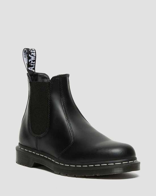 Botas Chelsea Dr. Martens 2976 White Stitch Hombre Negros MX-35960